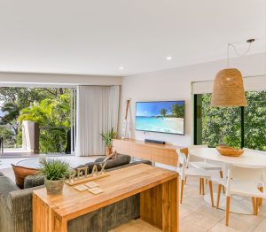 Dining and lounge room in apartment 11